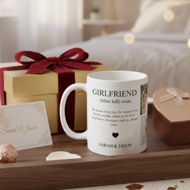 Girlfriend Definition Photo Collage Kaffeetasse (Von Creator hochgeladen)