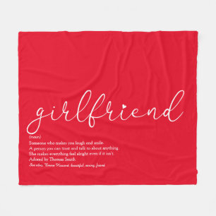 Girlfriend Definition Script Liebe Heart Red Fleecedecke