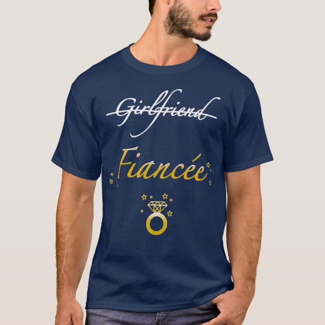 Girlfriend Fiancee Matching Couple Verlobung T-Shirt (Vorderseite)
