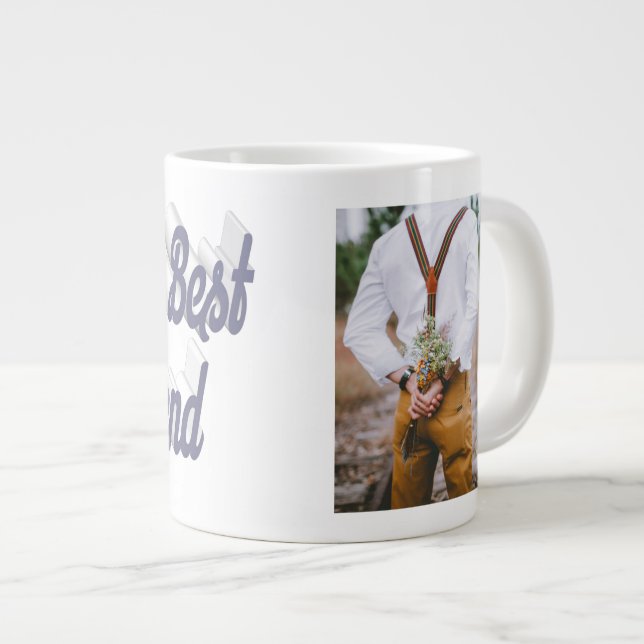 Girlfriend-Grauskript Jumbo-Tasse (Vorderseite Rechts)