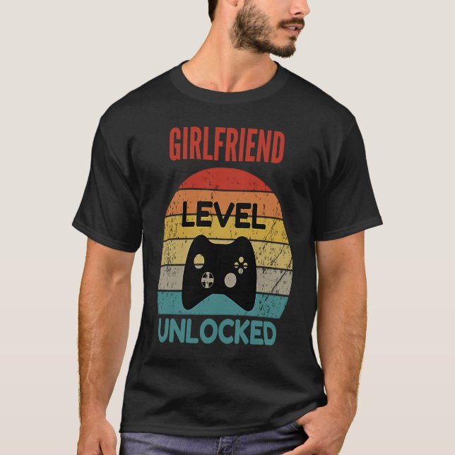Girlfriend Level Unlocked  Gamer  For New Girlfrie T-Shirt (Vorderseite)