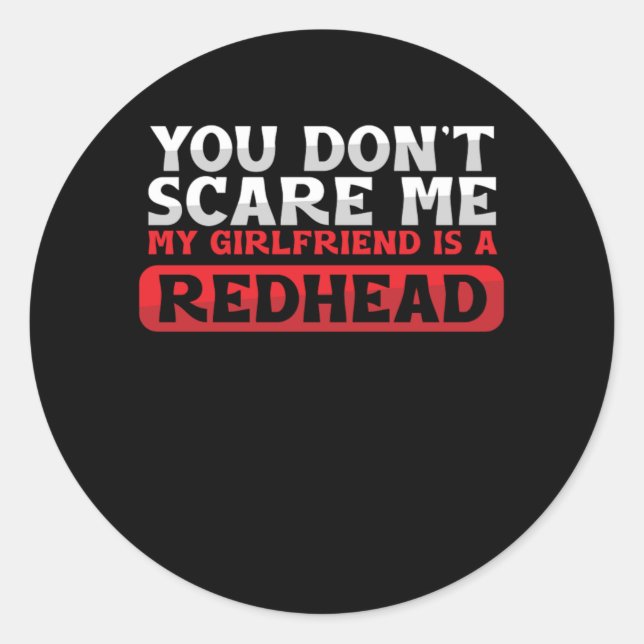Girlfriend Redhead Redheads Freckles Ginger Gesche Runder Aufkleber (Vorderseite)
