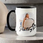 Girlfriend Simple Modern Grunge Heart Cool Photo Tasse<br><div class="desc">This simple and modern design is composed of modern simple playful script typography. Add custom photo.</div>