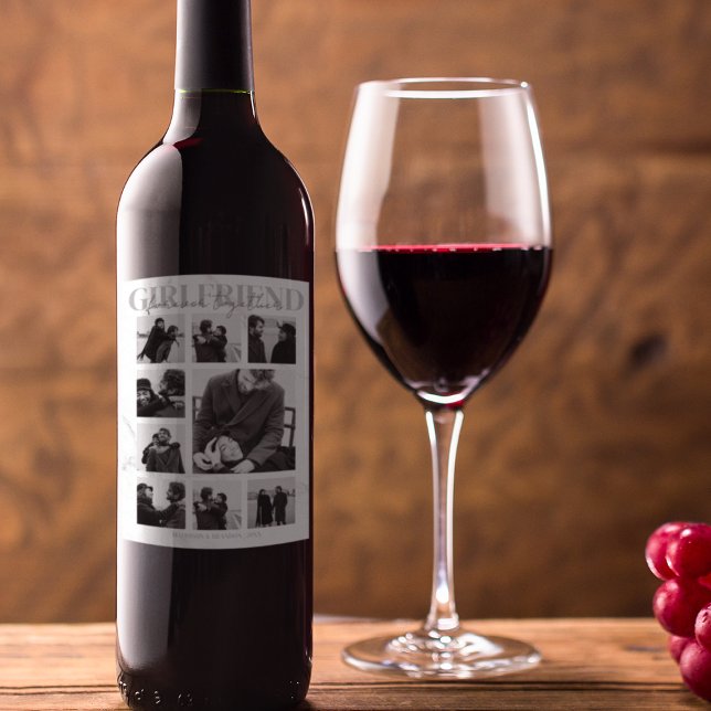 Girlfriend Together Forever Foto Collage Weinetikett (Von Creator hochgeladen)