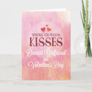 Girlfriend Valentine Sending Hugs and Kisses Karte
