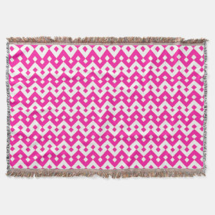 Girlie Candy Pink und White Chevrons Throw Blanket Decke