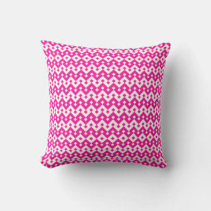 Girlie Candy Pink und White Geometric Muster Kissen