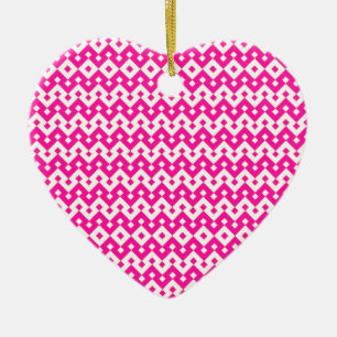 Girlie Candy Pink und White Heart Ornament