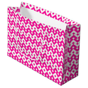 Girlie Candy Pink und White Zigzags Große Geschenk Geschenktüte