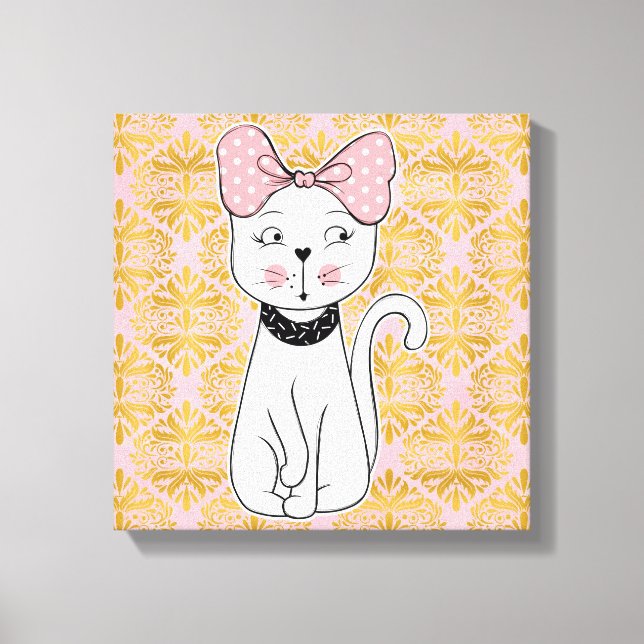 Girlie Cat Wrapped Canvas Print Leinwanddruck (Vorderseite)