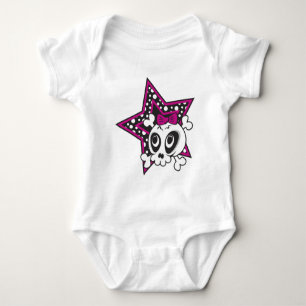 Girlie Emo Skull Baby Strampler