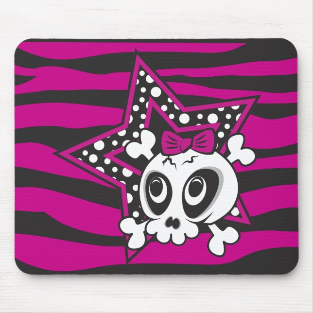 Girlie Emo Skull Mousepad (Vorne)