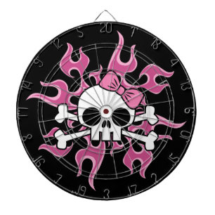 Girlie Flaming Skull Dartscheibe