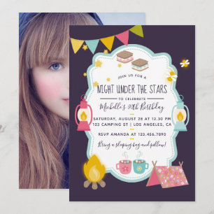 Girlie Glamping Birthday Party ajouter Invitation 