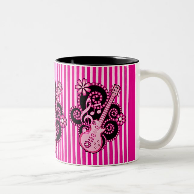 Girlie Guitar Zweifarbige Tasse (Rechts)