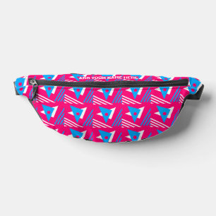Girlie Pink Abstrakt Geometric Individuelle Name Bauchtasche