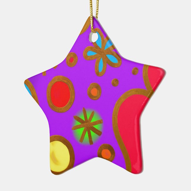 Girlish bemalt Lila rot Keramik Ornament (Links)