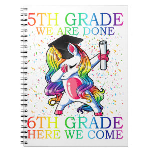 Girls 5th Grade Abschluss Magical Unicorn Geschenk Notizblock