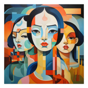 Girls Abstrakte Kunst Fotodruck