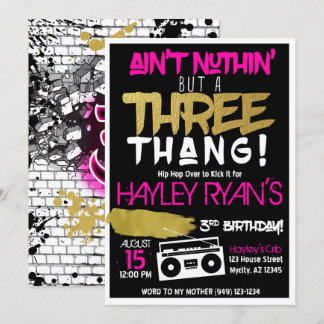 Girl's Aint Nuthin, aber ein Drei-Tang-Hip Hop 3. Einladung