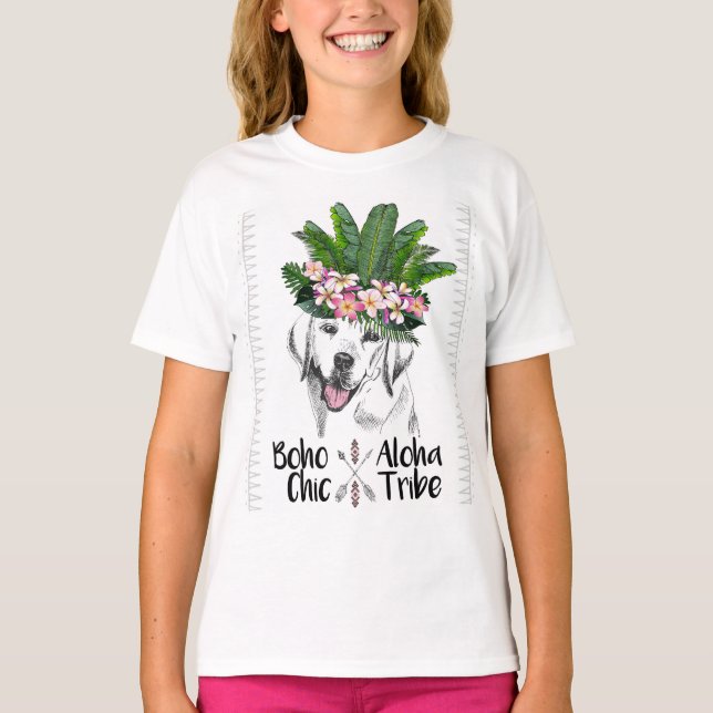 Girls Aloha Labrador Boho Shirt (Vorderseite)