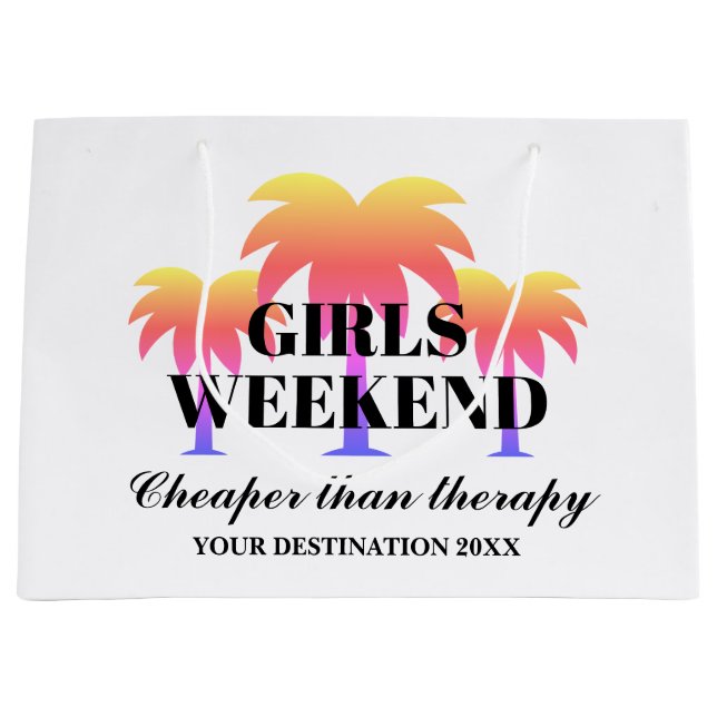 Girls am Wochenende Ausflug tropische Palmen Große Geschenktüte (Vorderseite)