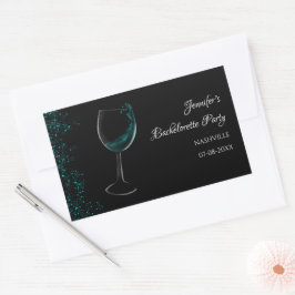 Girls am Wochenende blauer Mocktail Junggeselinnen Rechteckiger Aufkleber