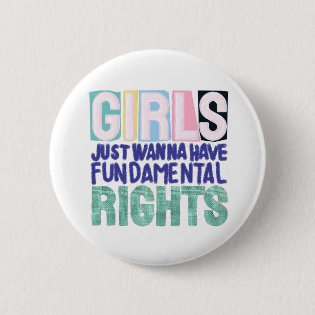Girls And Fundamental Rights Button (Vorderseite)