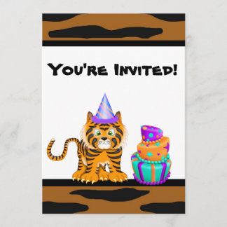 Girls Animal Print Tiger Geburtstag Einladung