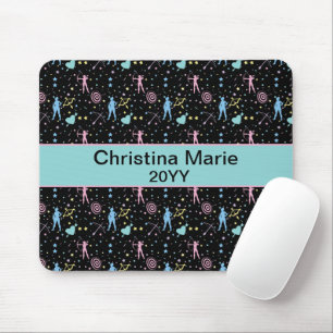 Girls Archery - Girly Hearts Stars Archer Mousepad