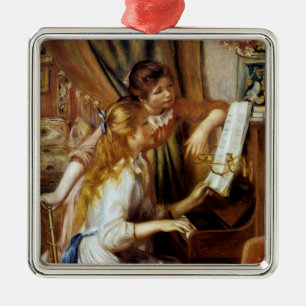Girls at the Piano Ornament Aus Metall