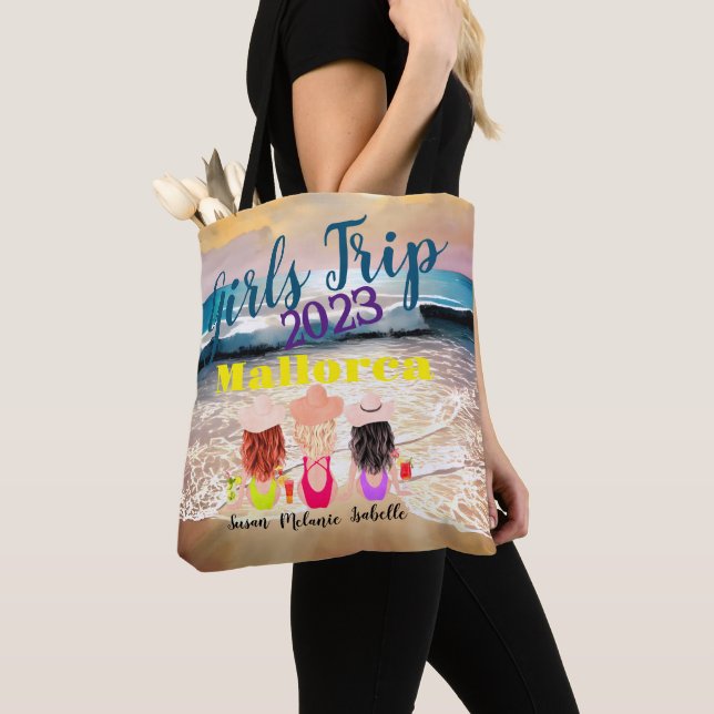 Girls Ausflug Strand Meer Urlaub personalisiert Tasche (Von Nahem)