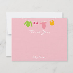 Girls Baby Dusche Vielen Dank Hinweis Mitteilungskarte