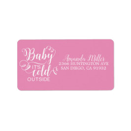 Girls Baby It's Cold Outside Address Label Adressaufkleber
