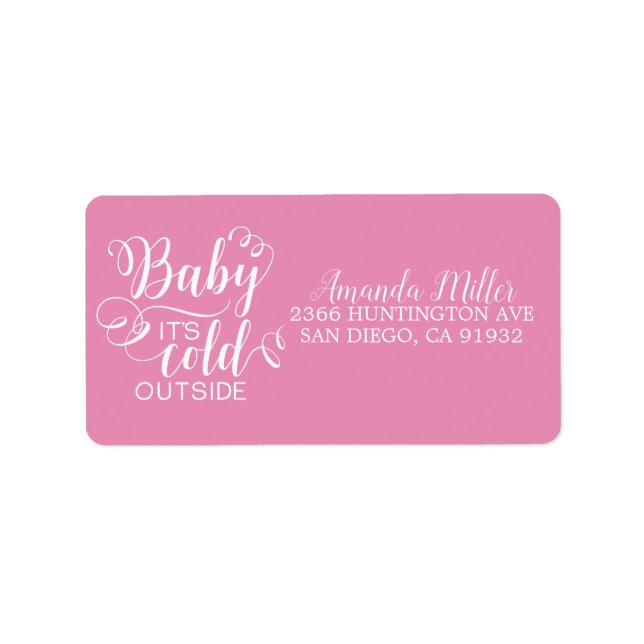Girls Baby It's Cold Outside Address Label Adressaufkleber (Vorne)
