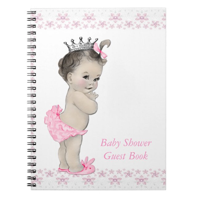 Girls Baby Shower Gästebuch Notizblock (Vorderseite)