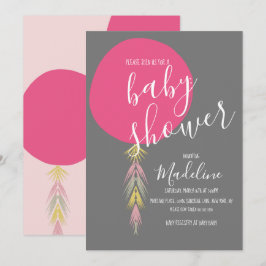 Girls Baby Shower Tassel Boho Balloon Einladung