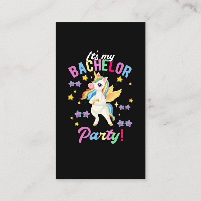 Girls Bachelor Party Unicorn Bachelorette Visitenkarte (Vorderseite)