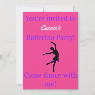 Girls Ballerina Geburtstagsparty Einladungen