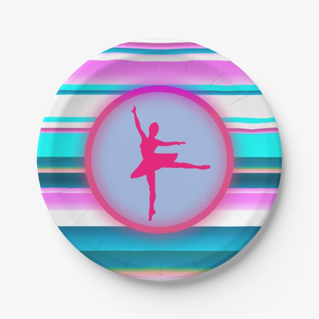 Girls Ballerina Tanz Pappteller (Vorderseite)