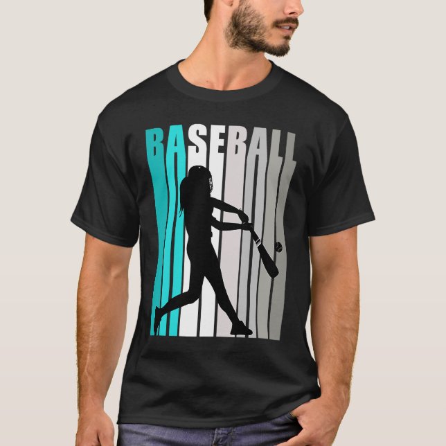 Girls Baseball Cool Unique Softball Fan E T-Shirt (Vorderseite)