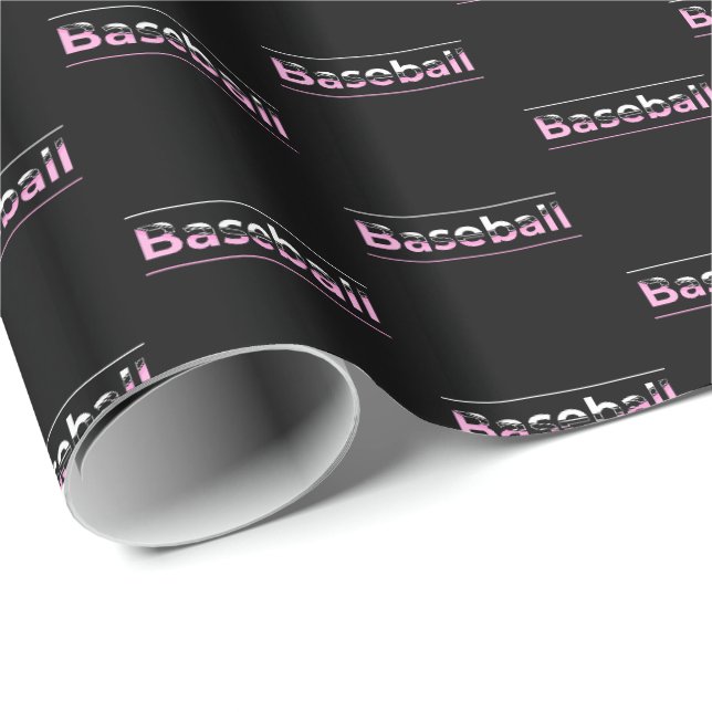 Girls Baseball - rosa geometrische Typografie Geschenkpapier (Rolleneckpunkt)