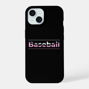 Girls Baseball - rosa geometrische Typografie iPhone 15 Hülle
