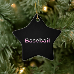 Girls Baseball - rosa geometrische Typografie Keramik Ornament