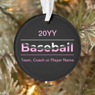 Girls Baseball - rosa geometrische Typografie Ornament