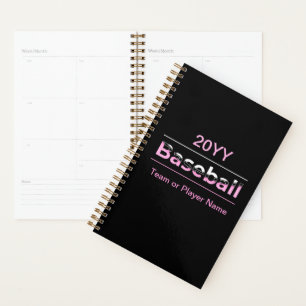 Girls Baseball - rosa geometrische Typografie Planer