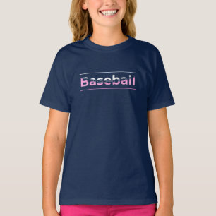 Girls Baseball - rosa geometrische Typografie T-Shirt