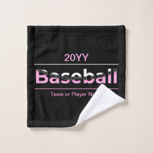 Girls Baseball - rosa geometrische Typografie Waschlappen