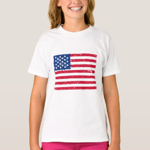 Girls Basic T - Shirt-Patriotic T-Shirt