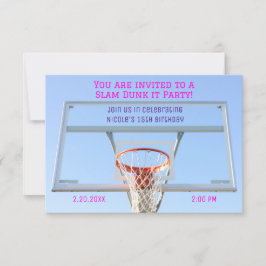 Girls Basketball Hoop Geburtstag Einladung